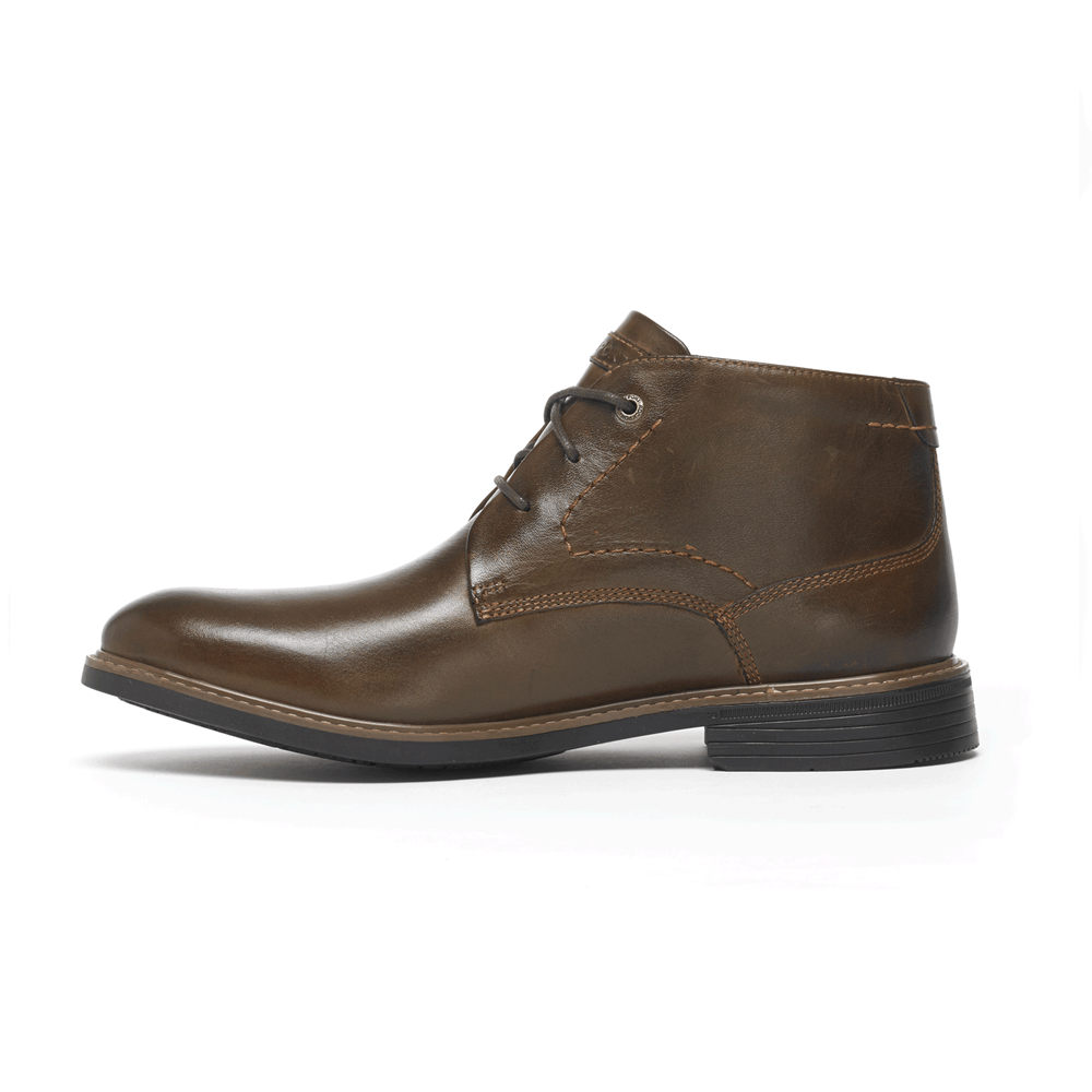 Botas Rockport Homem Marrom Escuro - Classic Break Chukka - 70184IREZ